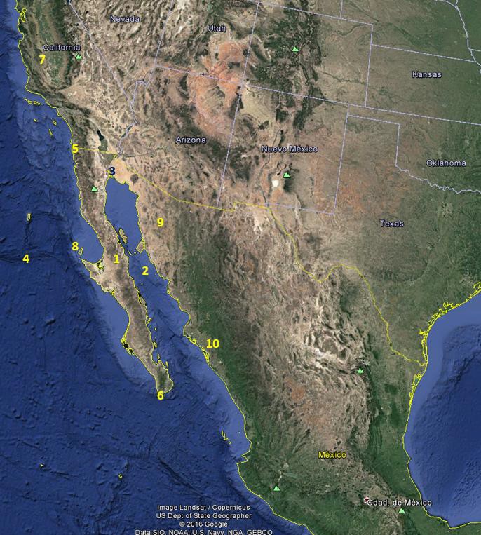 Mapa No. 1. PENÍNSULA DE BAJA CALIFORNIA. EL CONTEXTO GEOGRÁFICO