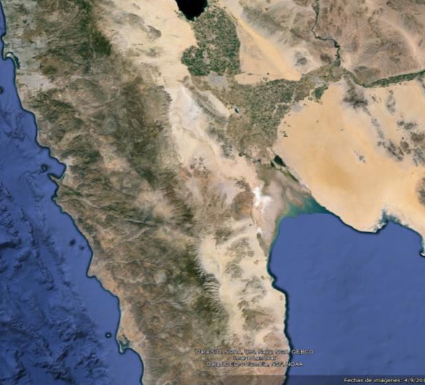 Imagen contextualizada en el espacio geográfico de Sonora, Baja California y el Alto Golfo de California.